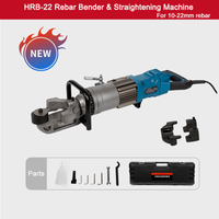 Máquina de endireitar e dobrar vergalhões portátil de 10-22 mm 1150 W HRB-22